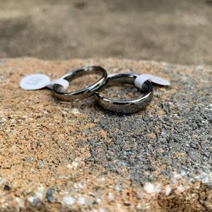 2 Brand New Tungsten Carbide Ring Set Size 11.5 Spacers Silver Color